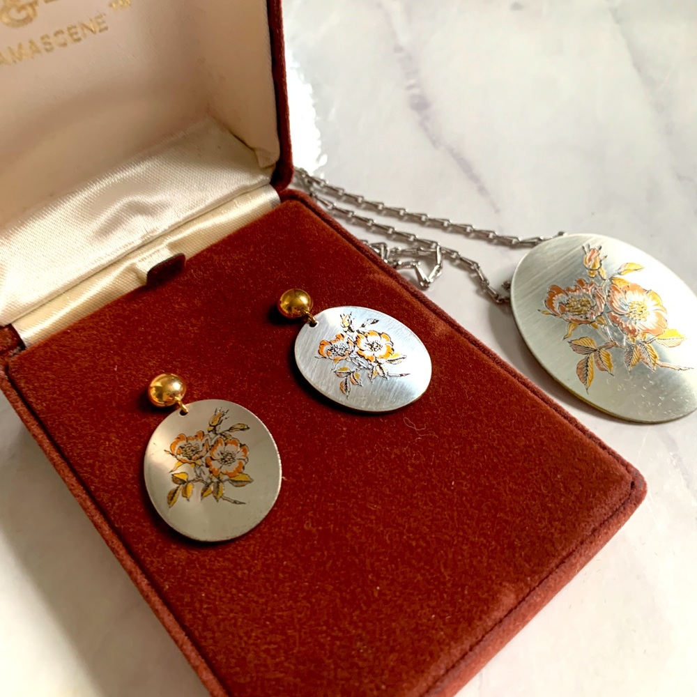 Reed and Barton necklace and earrings set, Boho style